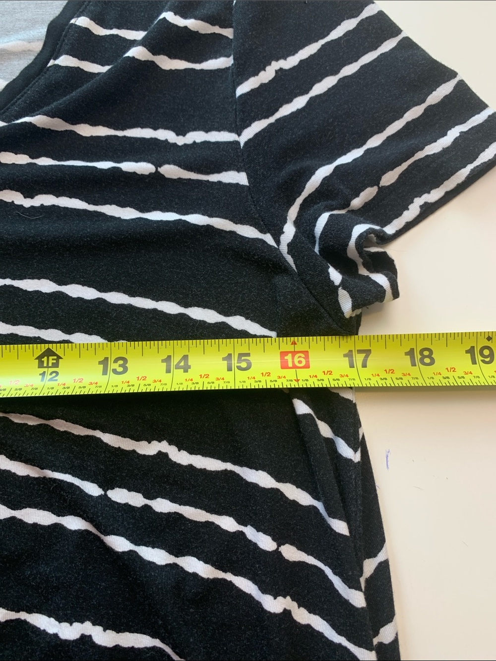 Lord & Taylor Petite Black & White Striped Midi Dress, Pockets, Stretch - Picture 8 of 10